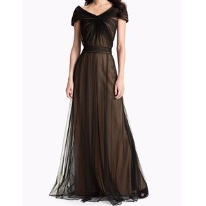 NWT Tadashi Shoji Tulle Twist Gown Sz 4 Black
